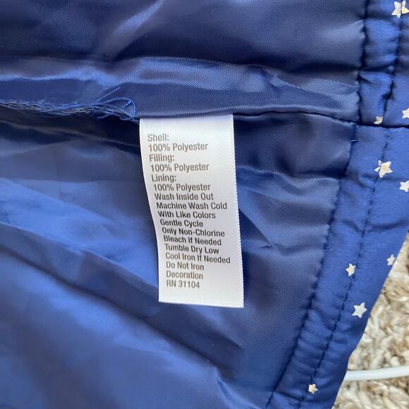 Zelos Girls Sz L (12-14) Puffer Vest Navy with Metallic Silver Star Print NWT - Picture 13 of 16